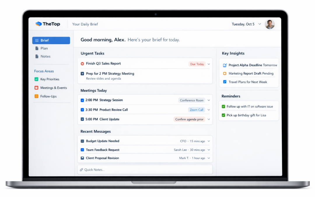 TheTop: An AI-Powered Daily Brief and Priority Management Platform